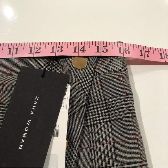 NWT ZARA Plaid Pencil Skirt with Buttons - Picture 6 of 7